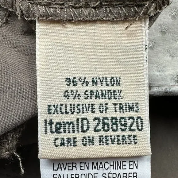 LL Bean Pants Women 10 Brown Comfort Trail Crop Stretch UPF Wicking Outdoor Hike - Picture 9 of 15